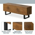 thumbnail image 3 of COSIEST Outdoor Walnut Rectangular MgO Garden Bench, 3 of 6