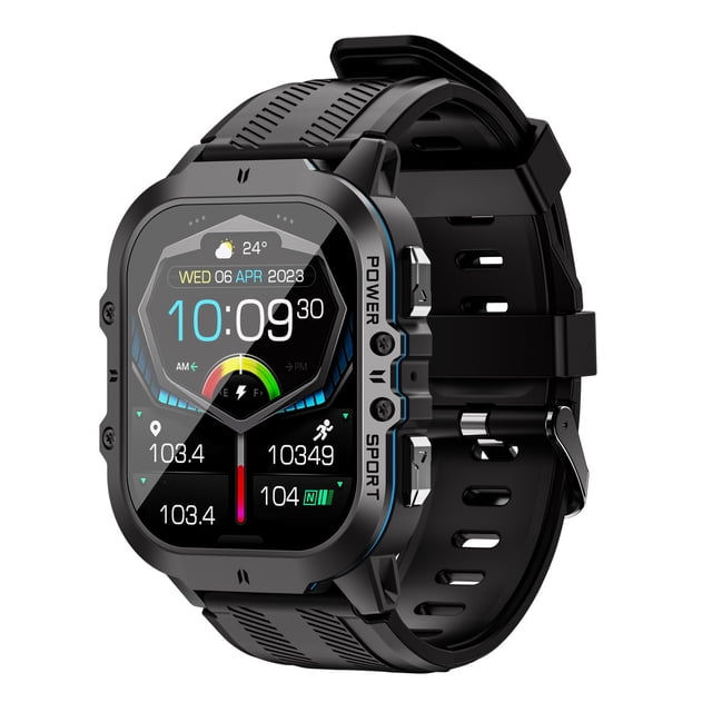 Reloj Inteligente Android, Bluetooth Talk Motion Step Meter Smartwatch, 1.96In Pantalla Impermeable de Carga Magnética, Reloj Inteligente Bluetooth para Android