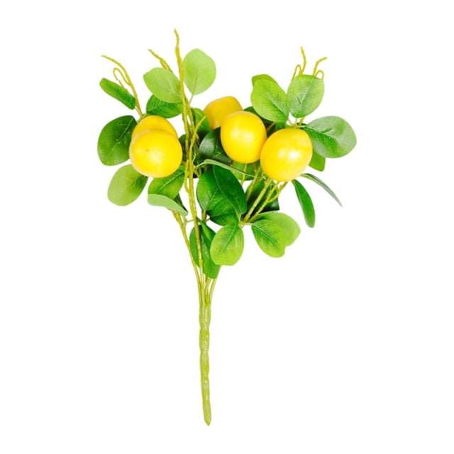 Rama de limón artificial, planta falsa, centro de mesa, decoración de primavera y verano, color amarillo. Estilo C