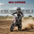 thumbnail image 4 of Fompes 2-Stoke 49cc Gas Dirt Bikes Kids Dirt Bike Off Road Motorcycle Dirt Bike for Kids with Front/Rear Disc Brakes Shock Absorption Pull Start Soft - Black, 4 of 18