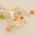 thumbnail image 2 of Douhoow Autumn Halloween Baby Jumpsuit Infant Cartoon Pumpkin Letter Print Long Sleeve Bodysuit, 2 of 7