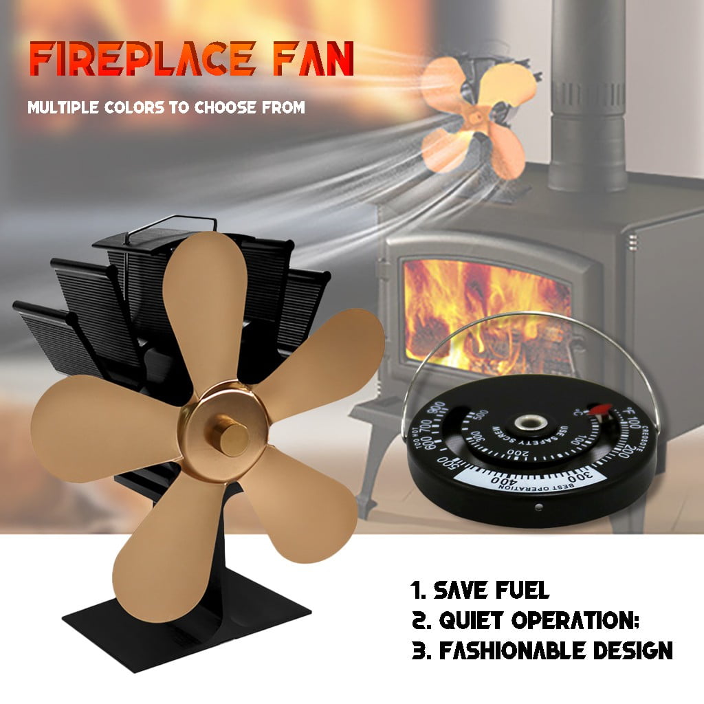 RnemiTe-amo Deals！Cooling Fan Fireplace Fan For Wood Stove,5 Blades,  Environmentally Friendly And Efficient - Walmart.com