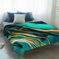 thumbnail image 4 of Dark Green Orange Marble Blanket Soft Cozy Warm Throw Blanket for Couch, Plush Fuzzy Flannel Fleece Blankets for Sofa, Modern Abstract Art Marbles Bed Blankets Lightweight Gifts for Women, 32"x48", 4 of 9