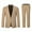 Khaki, variant on Mens 2 Piece Suits One Button Formal Slim Fit Solid Color Wedding Tuxedo