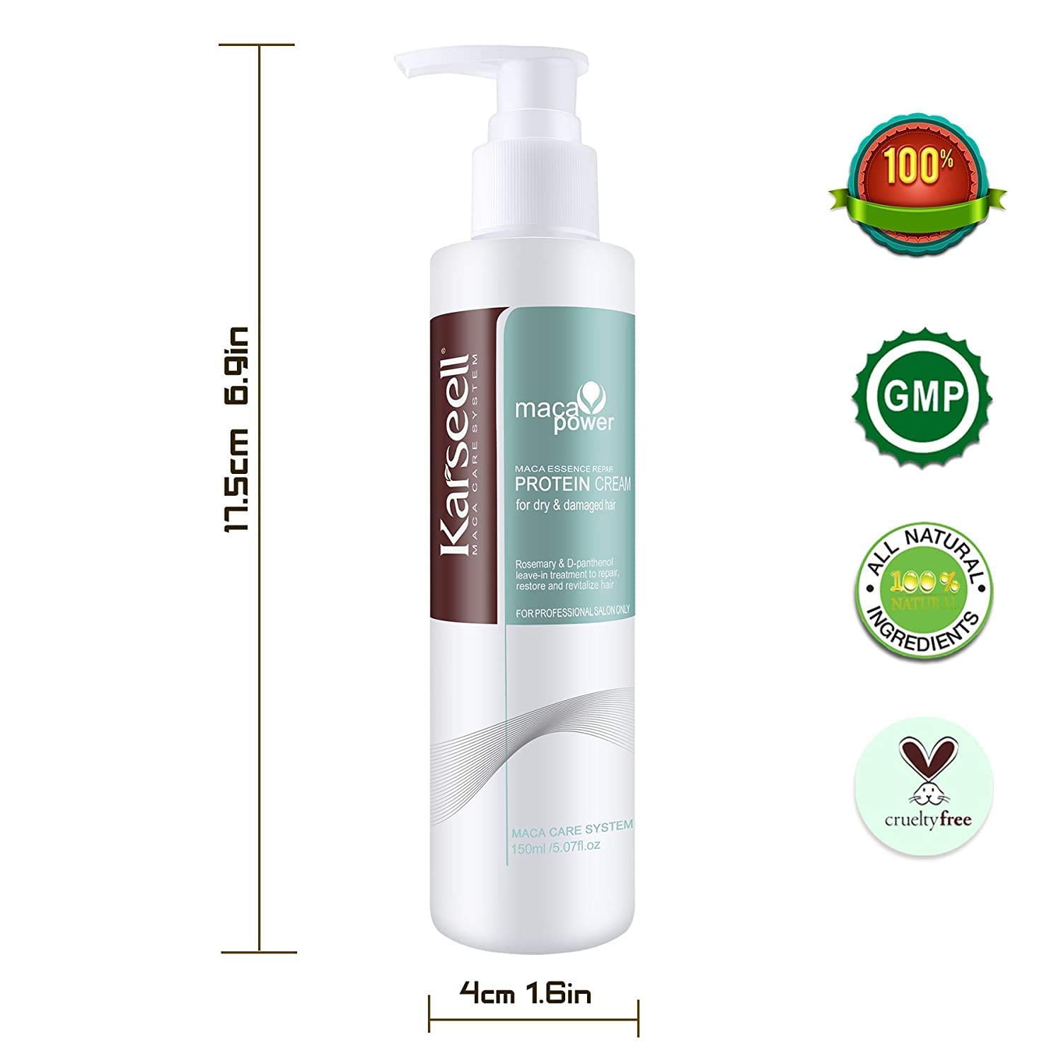 Karseell Repair Protein Cream Leave-In Conditioner Hair Treatment Herbal Extract Organic Protein Cream for Dry Damaged Hair 200ml/6.78oz