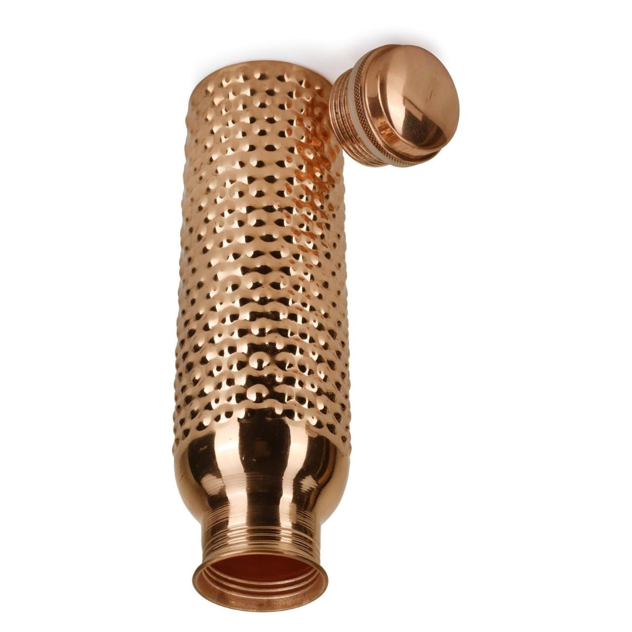 RATAN ENTERPRISES Pure Copper Bubble Design Water Bottle with Lid 900 ML