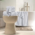 thumbnail image 3 of GLAMBURG 6 Piece Towel Set, 100% Combed Cotton - 2 Bath Towels, 2 Hand Towels, 2 Wash Cloths - 500 GSM Luxury Hotel Quality Ultra Soft Highly Absorbent Towel Set for Bathroom - Light Grey, 3 of 5