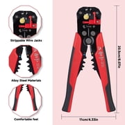Multi-Function Wire Stripper-3 in 1 Automatic Wire Stripping Tool-10-24 AWG Wire Cutter for Electrical Cable Cutting,Crimping Tools(Red)