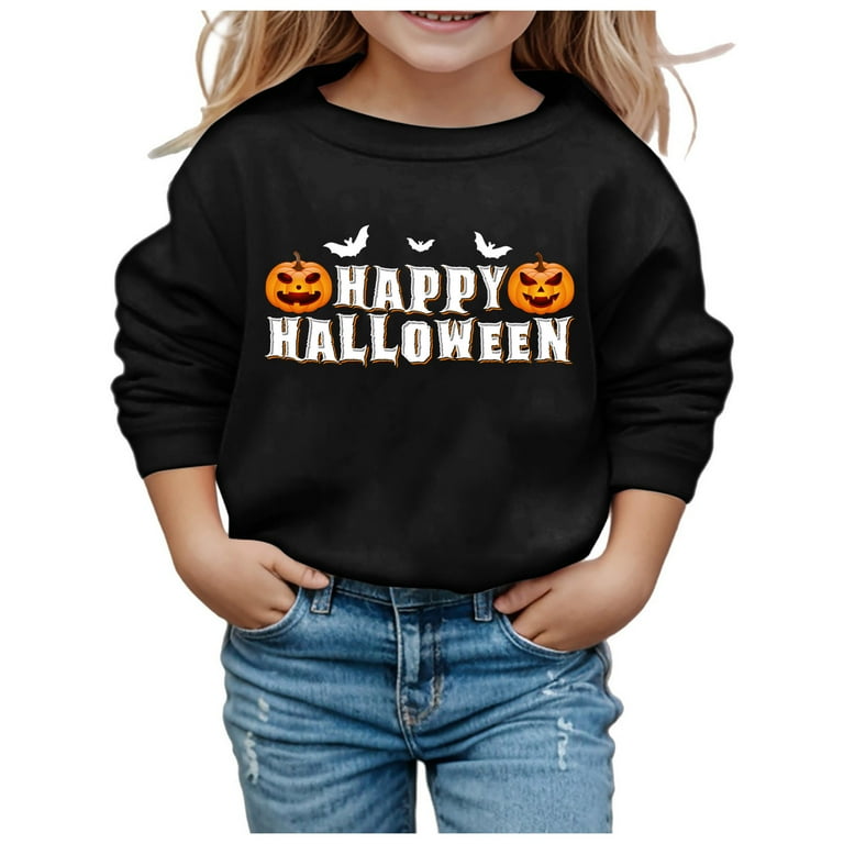 Sweatshirt Autumn Junior Clothes And Winter ren s Warm Hoodie Tops Cozy Bat Jackets Boys Pumpkin Pattern Festive Wear Youth Boy Sweatshirts Sweater for Walmart