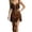Brown, variant on Women's Western Fringe Suede Mini Dress, Pink Cowgirl Dress, Bodycon Zip-Front Strap Dress for Music Festivals & Casual Wear Red S