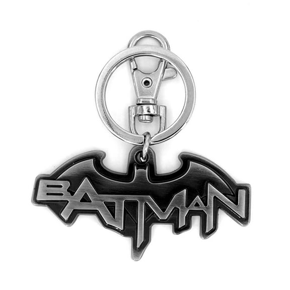 Monogram Batman Logo Pewter Keychain