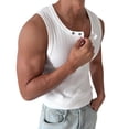 thumbnail image 3 of DPTALR Men's Slim Fit Ribbed Sleeveless Henley Shirt,Muscle Tank Top,White,Big Men's,Tall Men's M,Young Men's Tank Tops, 3 of 8