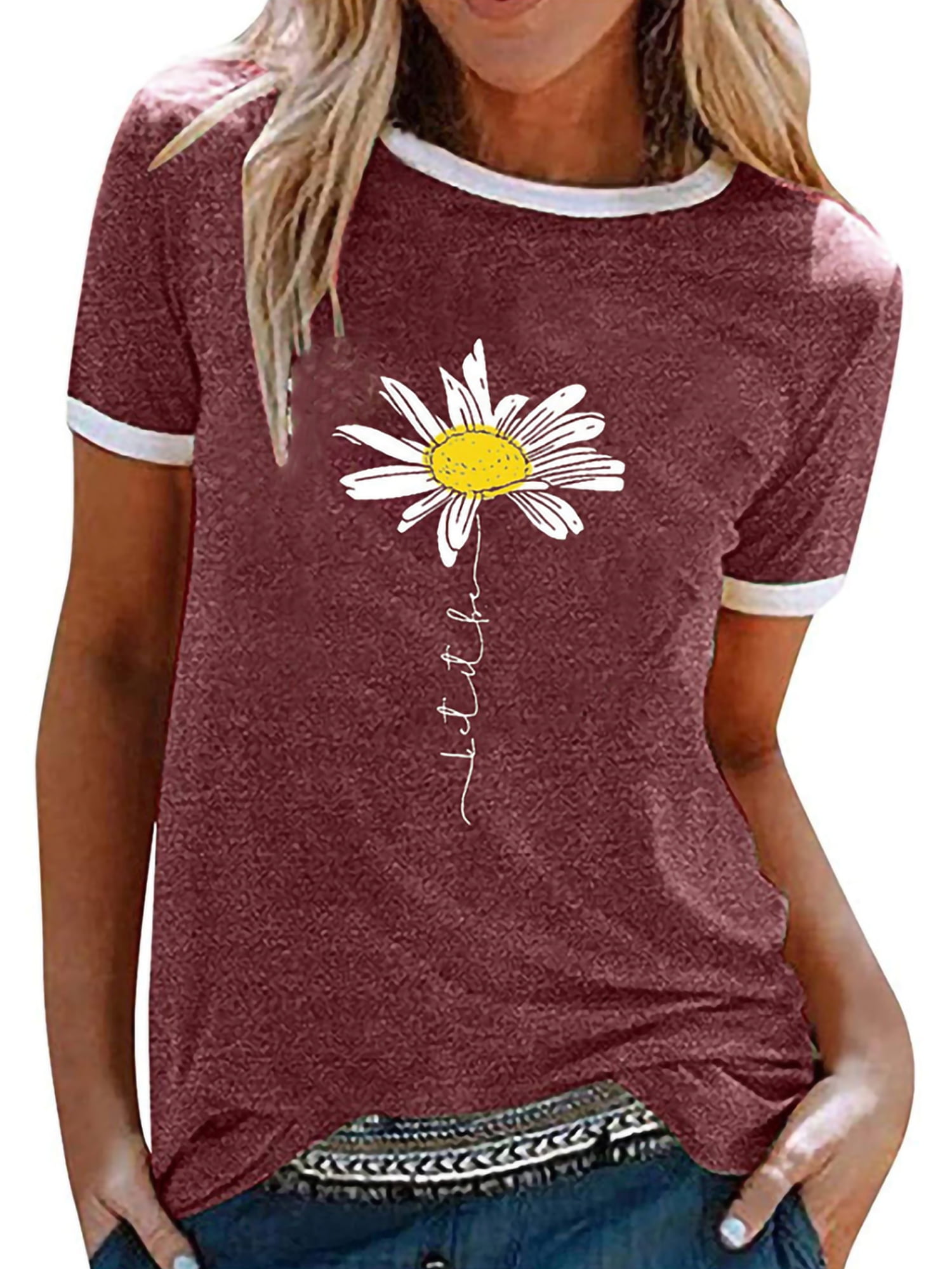 Fashion Women Floral Print Short Sleeve 