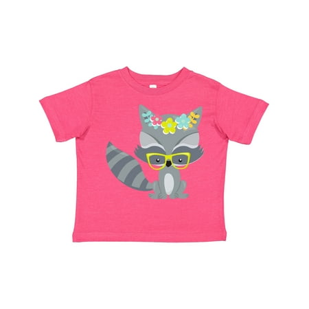 

Inktastic Hipster Raccoon Raccoon With Glasses Flowers Boys or Girls Toddler T-Shirt