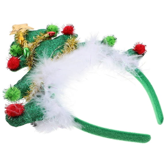 Niceauty Tree Shape Green Luminous Christmas Headband 1Set for Adult and Child Festive Occasions