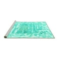 thumbnail image 2 of Ahgly Company Machine Washable Indoor Round Persian Turquoise Blue Bohemian Area Rugs, 5' Round, 2 of 4