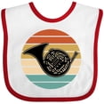thumbnail image 3 of Inktastic French Horn Retro Music Sunset Boys or Girls Baby Bib, 3 of 4