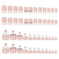 thumbnail image 3 of HLONK 48Pcs Press on Nails Toenails French Nail Tips Rhinstone Medium Length Flase Nail Finger Toe Nails Glossy Acrylic Fake Nail with Designs (Rhinstones), 3 of 5