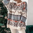 thumbnail image 2 of Suéteres navideños de invierno 2024 para mujer, jerseys cálidos y suaves de punto con estampado, jerséis holgados informales de manga larga, jerséis navideños para mujer, 2 of 5