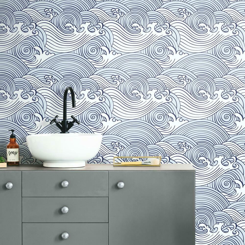 Asian Waves Peel & Stick Wallpaper