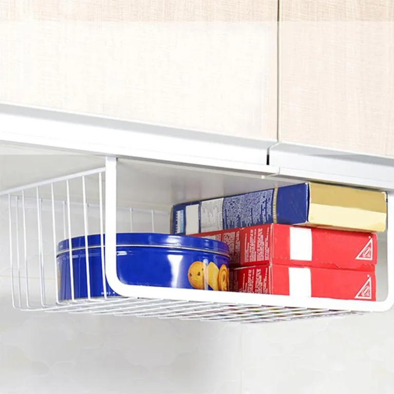 AmonHouseware 2 Pack Hanging Under Shelf Storage Basket,Adjustable Under  Cabinet Add-on Storage Racks Slide-in Baskets Organizer for Laundry Room