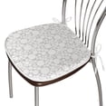 thumbnail image 3 of Art Deco Dining Chair Pad, Abstract Geometric Pattern with Modernistic Rounds and Lines Simplicity, Water Resistant Pillow with Straps for Seats, 2 Pieces Set, Pale Grey and White, by Ambesonne, 3 of 5