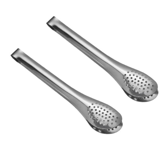 2PCS Stainless Steel Food Clip, Metal Tongs for Cooking, Multifunctional Buffet Tongs for Serving Food, Salad, Steak, Barbecue, Ice, Dessert