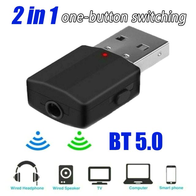 Transmisor receptor de audio 2 en 1 inalámbrico compatible con Bluetooth 5.0 RCA de 3,5 mm para TV PC