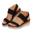 thumbnail image 1 of Mepaouo Platform Sandals Women Comfortable Wedge Espadrilles Ankle Strap Open Toe Walking Shoes, 1 of 8