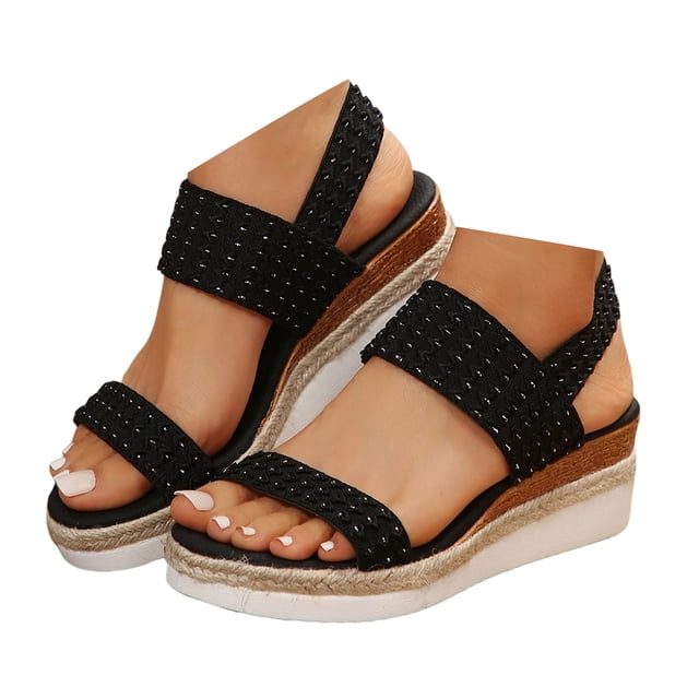 Mepaouo Platform Sandals Women Comfortable Wedge Espadrilles Ankle Strap Open Toe Walking Shoes