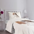 thumbnail image 5 of Ambesonne Beagle Quilted Bedspread Set 2 Pcs, Puppy Dog Friend Posing, Twin Size, Cinnamon Black White, 5 of 6