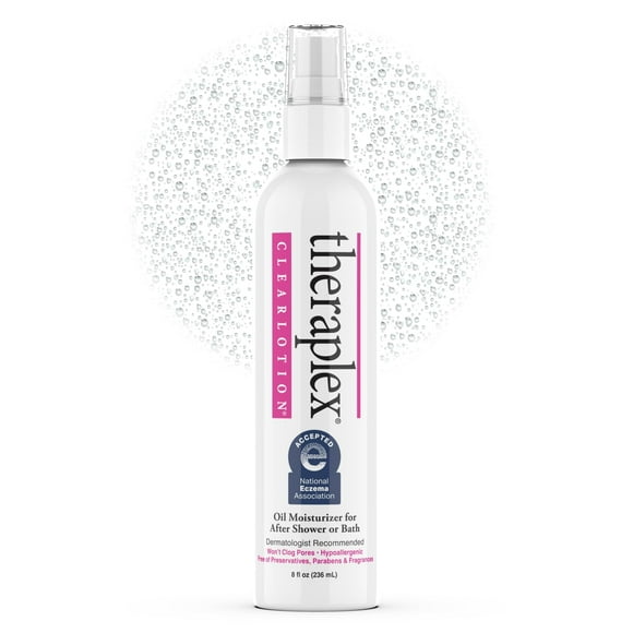 Loción corporal en aerosol Theraplex Clear con aceite de jojoba natural, 240 ml