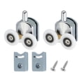 thumbnail image 1 of Uxcell Double Shower Door Rollers Copper Bottom Wheels Pulleys Guide 2 25mm, 1 of 6