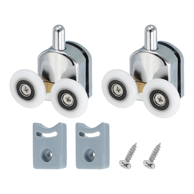 Uxcell Double Shower Door Rollers Copper Bottom Wheels Pulleys Guide 2 25mm