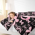 thumbnail image 3 of Erosebridal Letter Monogrammed S Bedding Comforter Set 7 Pieces,Kawaii Ribbon Bow Full Bedding Set,Pink Reversible,Breathable Home Decor, 3 of 6