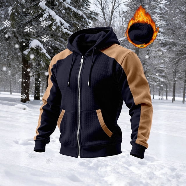 Ceisia Men's Regular-Fit Hooded Full-Zip Color-Blocked Quilted Hoodie Multi-Style Gift
