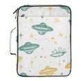 thumbnail image 2 of Haosy Accordion File Organizer Zipper Binder 500 Sheet 6-Tab Expanding File Folder Multi-Pocket 1.2 Inch 3 Ring Green Yellow Ufo, 2 of 7