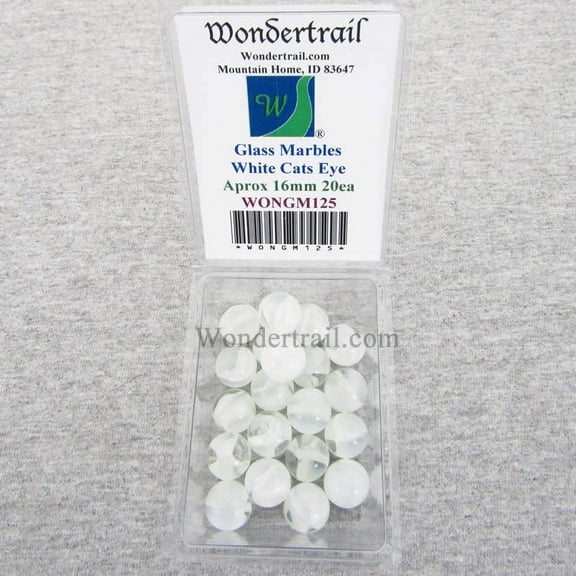 Glacier Slice Cats Eye 16mm Glass Marbles Pack of 20 Wondertrail