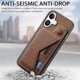 thumbnail image 5 of For iPhone 16 Case Retro Leather Back Cover Card Slot Side Kickstand - Green, 5 of 5