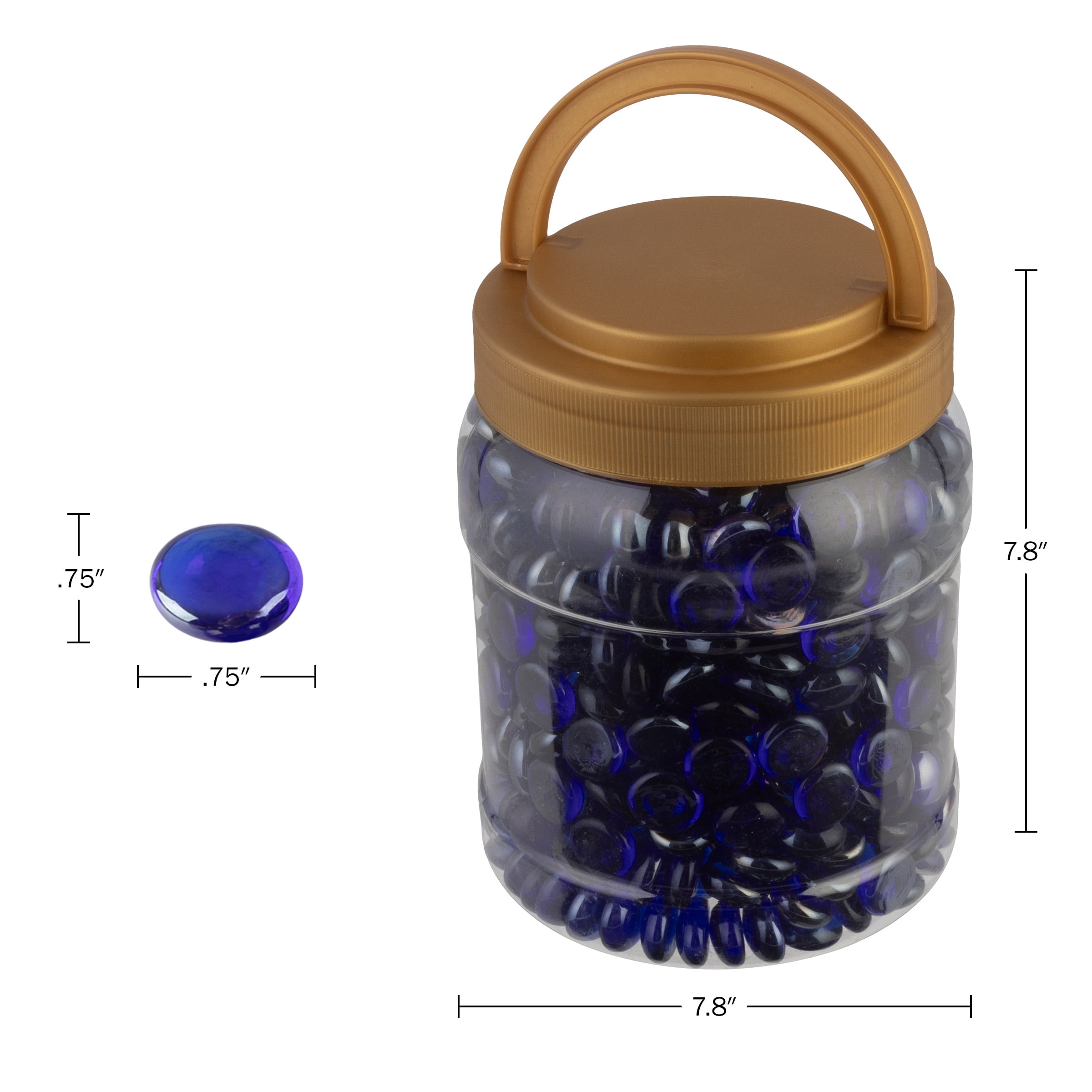 Pure Garden 10lbs Fire Pit Glass - 3/4-Inch Glass Rocks, Cobalt Blue