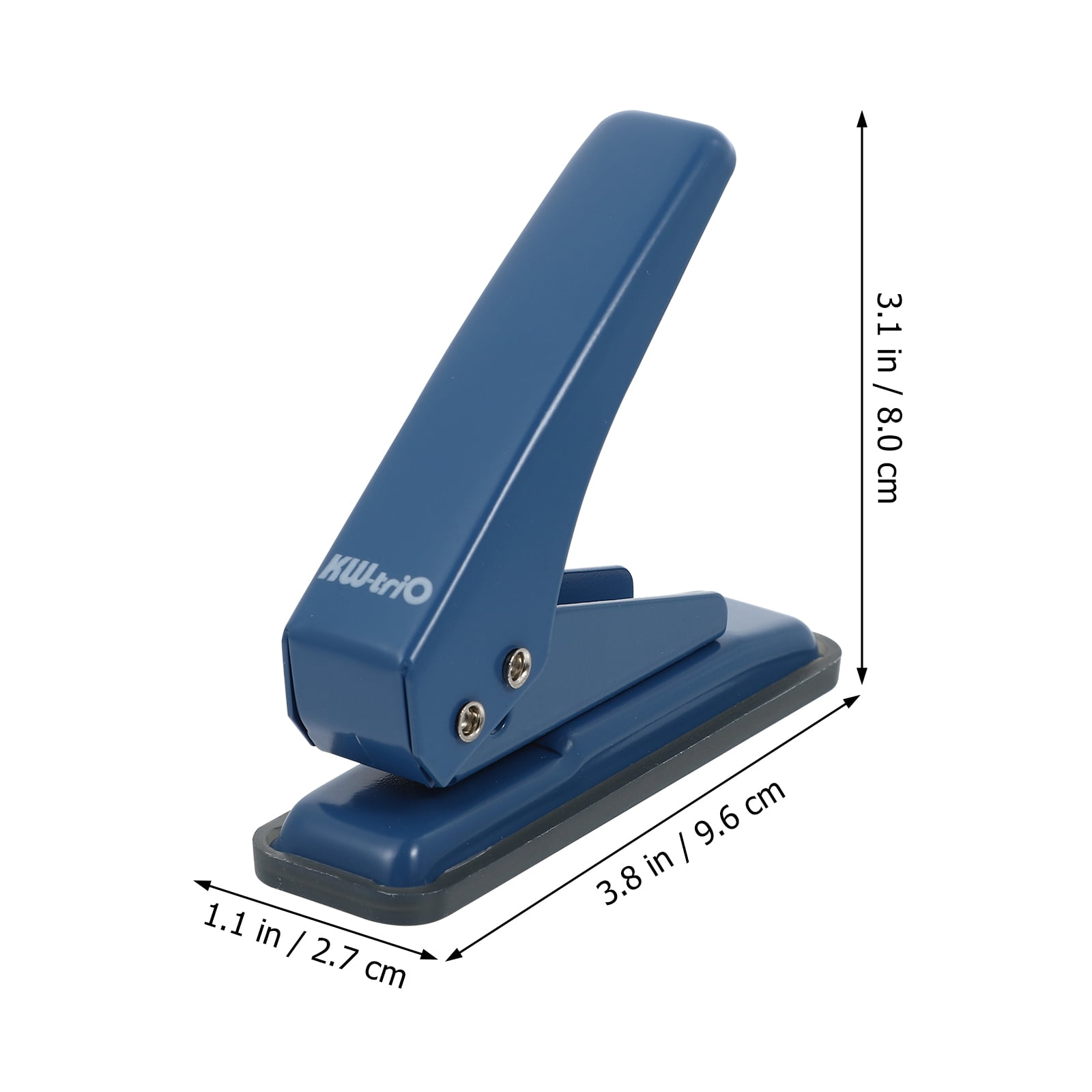 Onaparter Single Hole Paper Punch Heavy Duty Handheld Hole Puncher with Non- Skid Base Craft Paper Hand Tool for Greeting Cards Scrapbook Notebook 6mm Dark Blue Blue