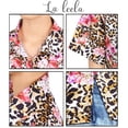 thumbnail image 4 of LA LEELA Women's Button Down Blouses Casual Summer Beach Party Blouse Shirt Leopard Print Blouses Short Sleeve Shirts Hawaiian Dresses for Women L Ditsy Floral, Multicoloured, 4 of 4