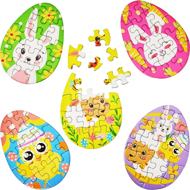 Minipuzles con forma de huevo de pascua Skylety Bunny Chick, 20 piezas