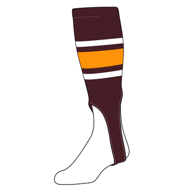 TCK Baseball Stirrups Large (300E, 7in) Maroon, White, Dark Gold