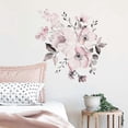 thumbnail image 4 of Watercolor Pink Flower Wall Stickers, Removable Vintage Painting Or Wallpaper, Peony Flowers Wall Decal, Pvc Floral Wall Sticker Mural For Nursery Liv, 4 of 5