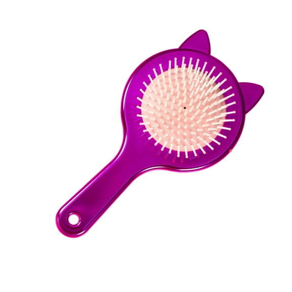 1 Pc Women Cat's Ears Airbag Hair Comb for Straight Curly Thick Hair Purple ABS TPR