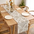 thumbnail image 3 of Brown Flowers Table Runner - 72 Inch Long, Kitchen Dining Table Runner Dresser Scarves, Vintage Pastoral Farmhouse Ethnic Art Farmhouse Decor for Coffee Tables Wedding Party Banquet, 3 of 8