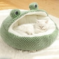 thumbnail image 3 of Sofá Cama Para Mascotas Con Forma De Rana De Felpa, Sofá Para Gatos Suave Y Cálido, Espacio De Descanso Para Todas Las Estaciones Con Forro De Burbujas, Mantenimiento, 3 of 7