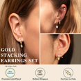 thumbnail image 2 of Conjunto de 13 pares de aretes chapados en oro hipoalergénicos Besteel, 2 of 6