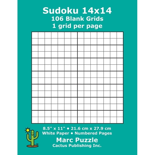sudoku 14x14 106 blank grids 1 grid per page 85 x